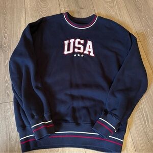 Hollister Navy USA Crewneck Sweater